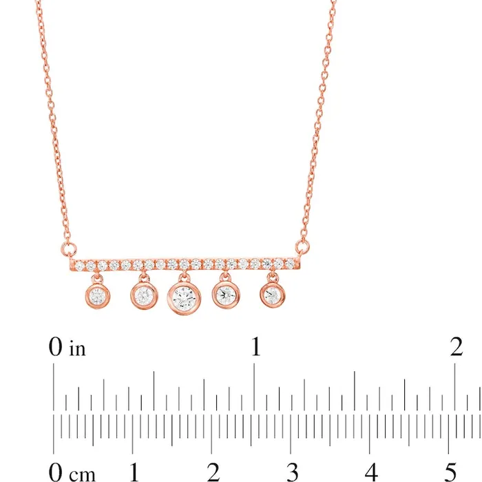 Goldia Necklaces 05 CT TW Natural Diamond Horizontal Bar BezelSet Drop Necklace in 10K Rose Gold Goldia Necklaces 05 CT TW Natural Diamond Horizontal Bar BezelSet Drop Necklace in 10K Rose Gold