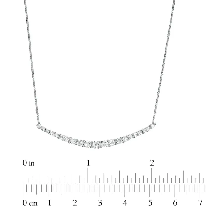 Goldia Necklaces 1 CT TW Certified LabCreated Diamond Graduated Curved Necklace in 14K White Gold FSI2 Goldia Necklaces 1 CT TW Certified LabCreated Diamond Graduated Curved Necklace in 14K White Gold FSI2