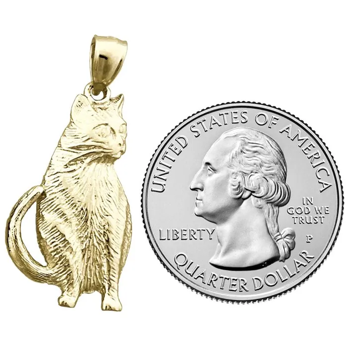 Goldia Necklaces 14K Gold Cat Pendant