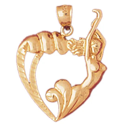 Goldia Necklaces 14K Gold Harpist Heart Pendant