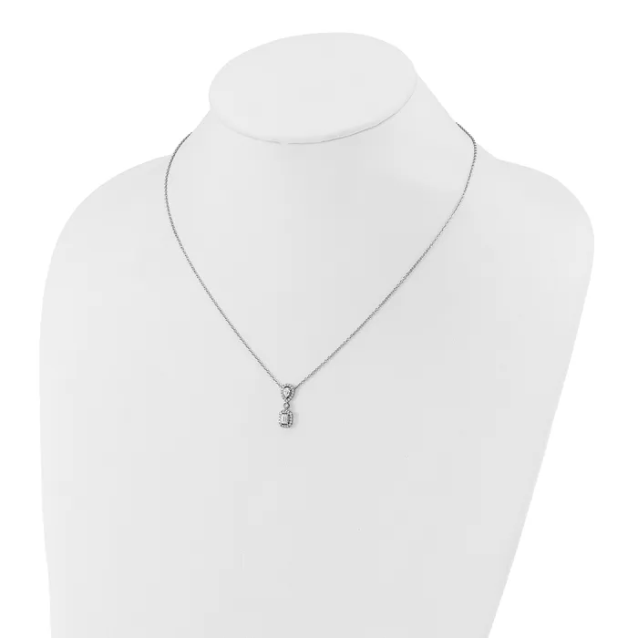 Goldia Necklaces 14k White Gold 12 Ct Lab Grown Diamond VSSI G 18 inch Two Stone Halo Necklace