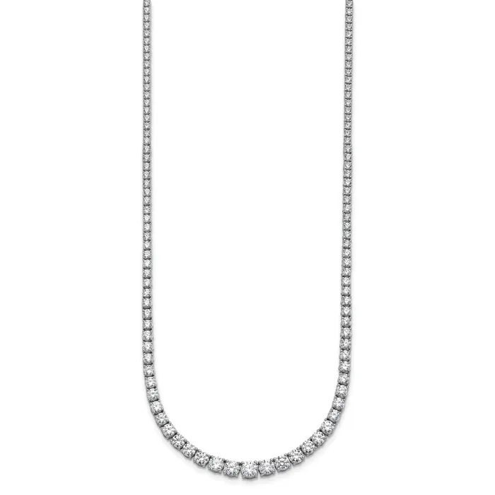 Goldia Necklaces 14k White Gold 9 78 Ct Lab Grown Diamond VSSI G 18 inch Graduated Tennis Necklace