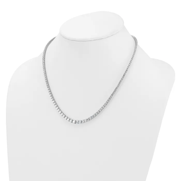Goldia Necklaces 14k White Gold 9 78 Ct Lab Grown Diamond VSSI G 18 inch Graduated Tennis Necklace