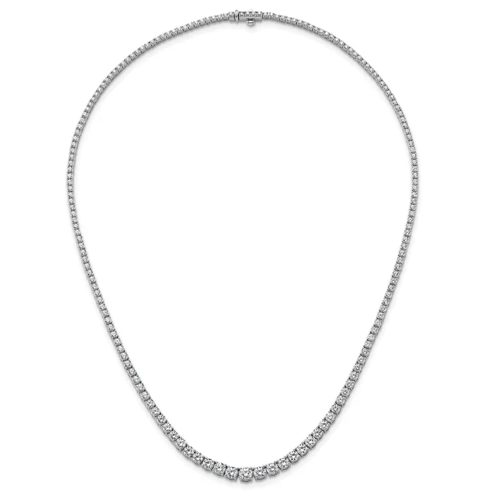 Goldia Necklaces 14k White Gold 9 78 Ct Lab Grown Diamond VSSI G 18 inch Graduated Tennis Necklace