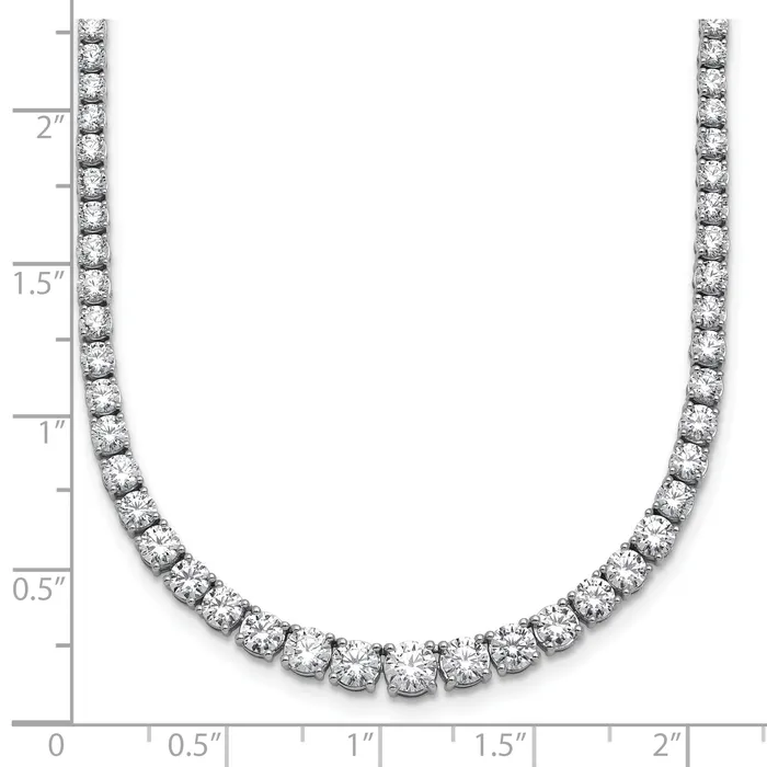 Goldia Necklaces 14k White Gold 9 78 Ct Lab Grown Diamond VSSI G 18 inch Graduated Tennis Necklace