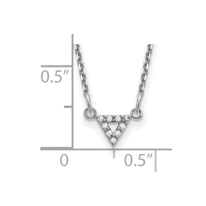 Goldia Necklaces 14k White Gold A Quality Real Diamond 6mm Triangle Necklace