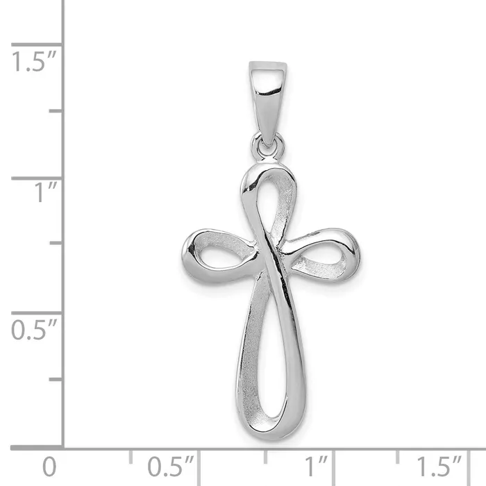 Goldia Necklaces 14k White Gold Polished Cross Pendant