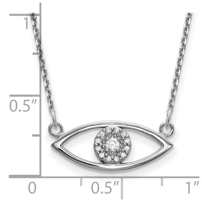 Goldia Necklaces 14k White Gold Small Real Diamond Evil Eye Necklace