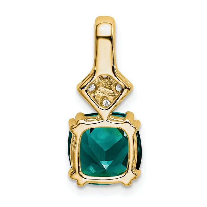 Goldia Necklaces 14k Yellow Gold 15 Ct Lab Grown Diamond VSSI G and Lab Created Alexandrite Pendant