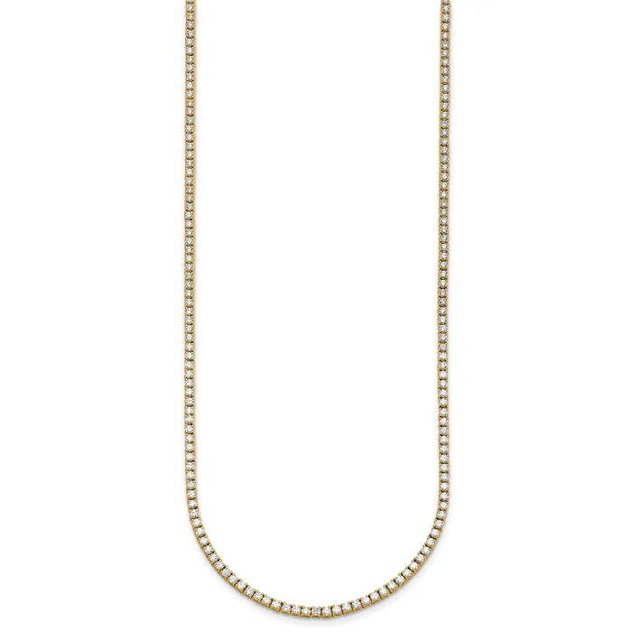 Goldia Necklaces 14k Yellow Gold 5 12 Ct Lab Grown Diamond VSSI G Round 22 inch Straight Tennis Necklace