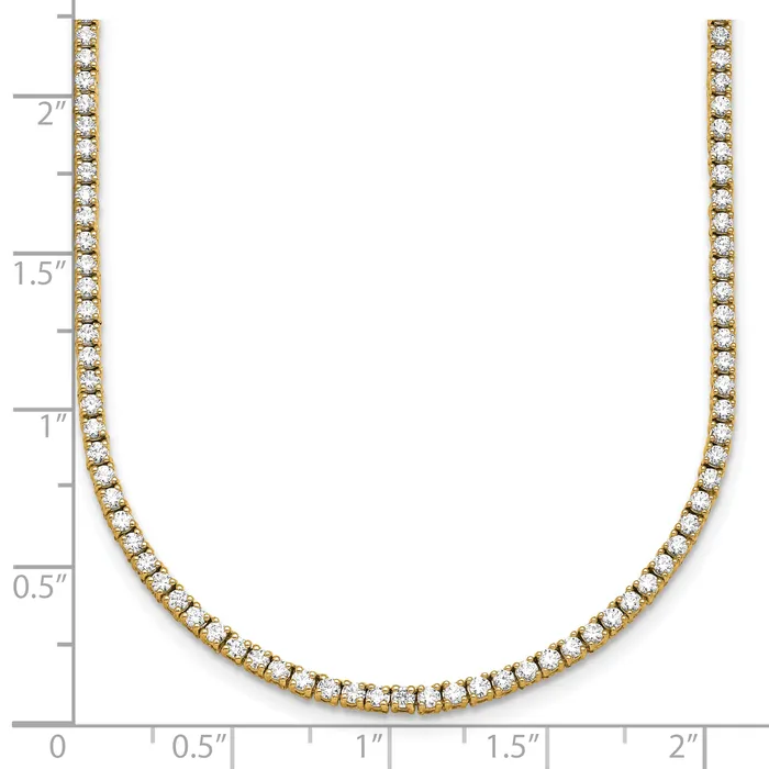 Goldia Necklaces 14k Yellow Gold 5 12 Ct Lab Grown Diamond VSSI G Round 22 inch Straight Tennis Necklace