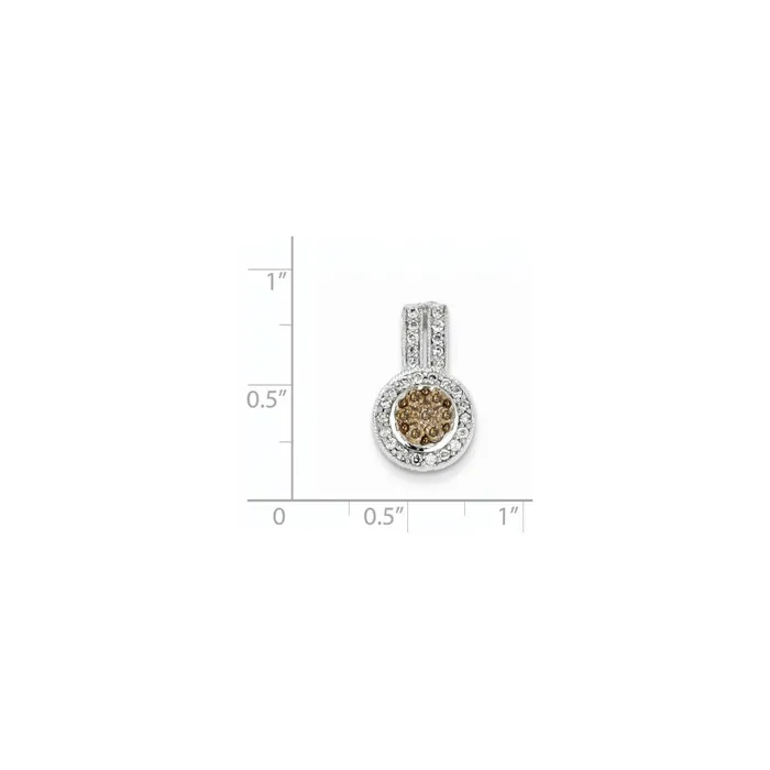 Goldia Necklaces 14k Yellow Gold u0026 Rhodium Champagne u0026 White Real Diamond Chain Slide