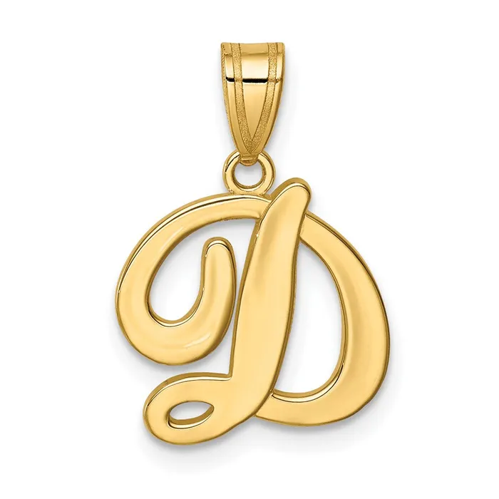 Goldia Necklaces 14k Yellow GoldY Script Letter D Initial Pendant