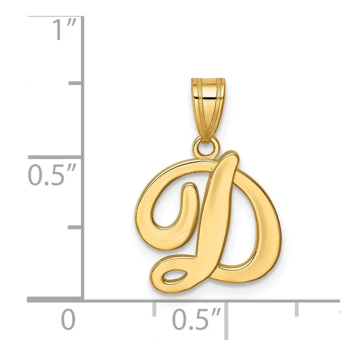 Goldia Necklaces 14k Yellow GoldY Script Letter D Initial Pendant