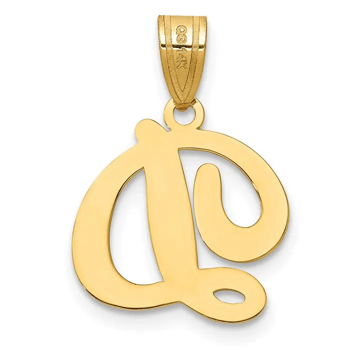 Goldia Necklaces 14k Yellow GoldY Script Letter D Initial Pendant