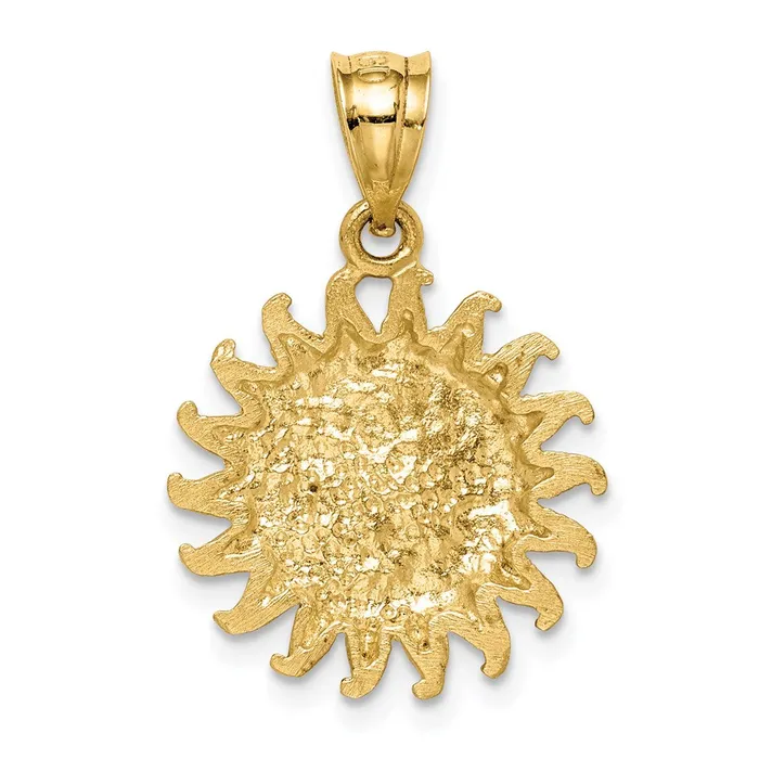 Goldia Necklaces 14k Yellow Rhodium Gold White Rhodium Brushed Sun and Moon Pendant