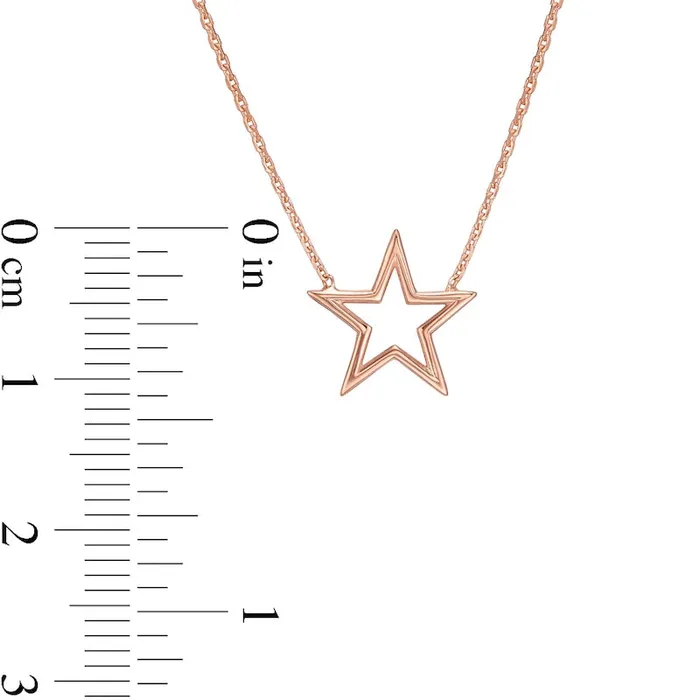 Goldia Necklaces Mini Star Outline Necklace in 14K Rose Gold Goldia Necklaces Mini Star Outline Necklace in 14K Rose Gold