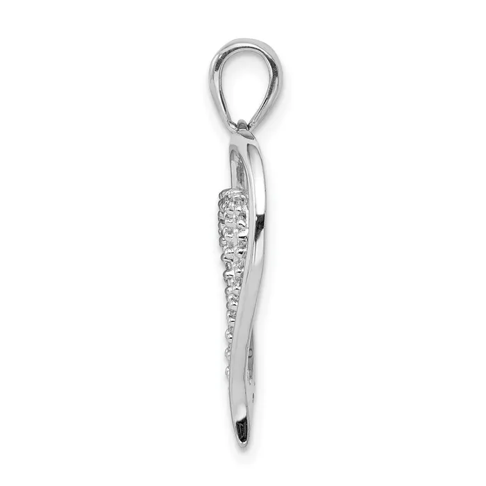 Goldia Necklaces Solid 14k White Gold 110ct Simulated CZ Heart Pendant