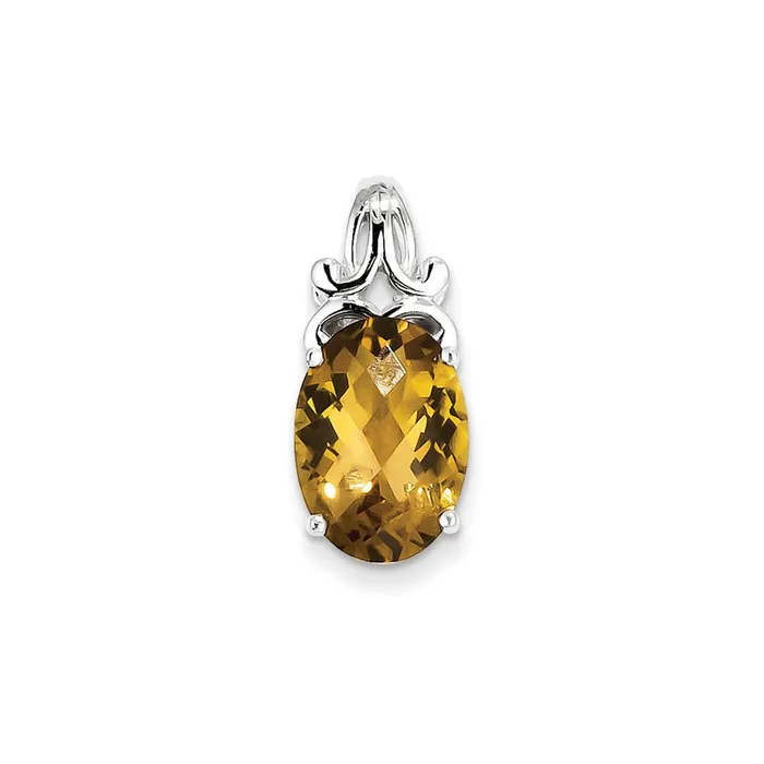 Goldia Necklaces Sterling Silver Whiskey Quartz Pendant
