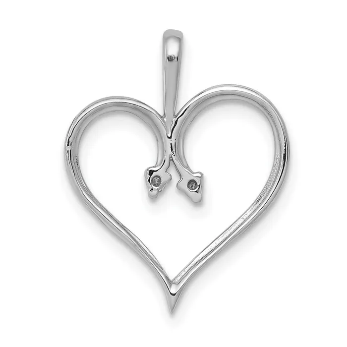 Goldia Solid 14k White Gold AA 02ct Simulated CZ Heart Pendant Necklaces