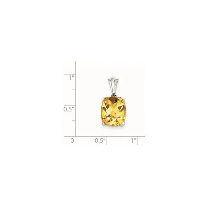 Goldia Sterling Silver with Citrine Oval Pendant Necklaces