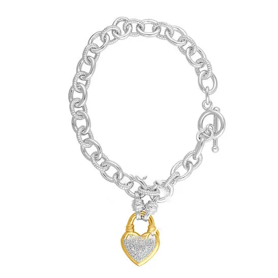 JMS always Bracelets Original Diamond Muse 025 cttw Yellow Gold Over Sterling Silver Heart Toggle Bracelet for Women JMS always Bracelets Original Diamond Muse 025 cttw Yellow Gold Over Sterling Silver Heart Toggle Bracelet for Women