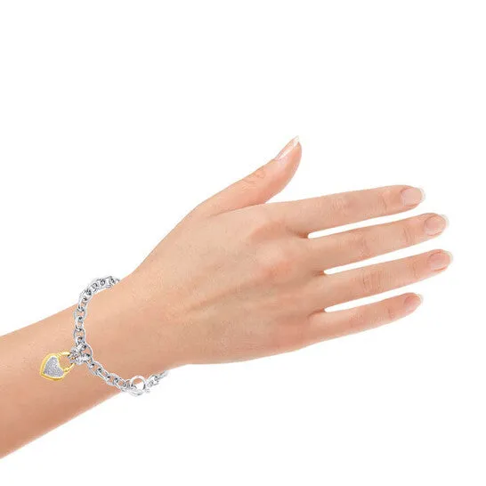 JMS always Bracelets Original Diamond Muse 025 cttw Yellow Gold Over Sterling Silver Heart Toggle Bracelet for Women JMS always Bracelets Original Diamond Muse 025 cttw Yellow Gold Over Sterling Silver Heart Toggle Bracelet for Women