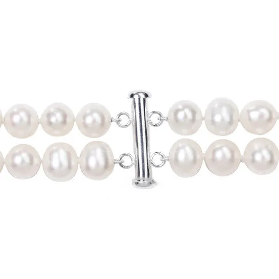 JMS always Necklaces Original AMOUR 9 10 Mm Freshwater Cultured Pearl 2Strand Necklace with Sterling Silver Clasp JMS always Necklaces Original AMOUR 9 10 Mm Freshwater Cultured Pearl 2Strand Necklace with Sterling Silver Clasp