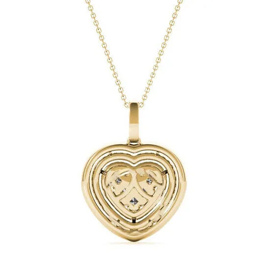 JMS always Necklaces Original Tresorra 18K Yellow Gold Yellow Gold Heart Double Halo Diamond Pendant Necklace JMS always Necklaces Original Tresorra 18K Yellow Gold Yellow Gold Heart Double Halo Diamond Pendant Necklace