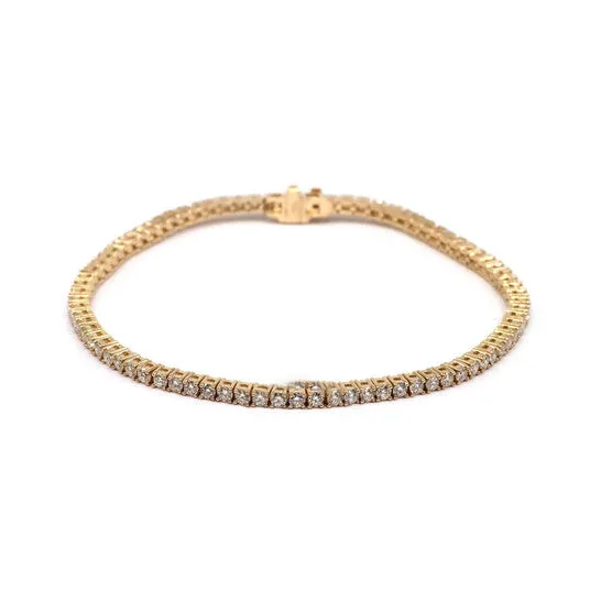 JMS always Original Estate Jewelry 18K Yellow Gold Diamond Tennis Bracelet Bracelets JMS always Original Estate Jewelry 18K Yellow Gold Diamond Tennis Bracelet Bracelets