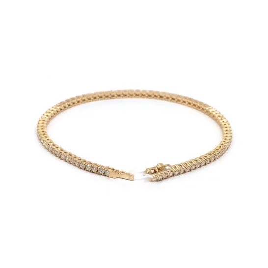 JMS always Original Estate Jewelry 18K Yellow Gold Diamond Tennis Bracelet Bracelets JMS always Original Estate Jewelry 18K Yellow Gold Diamond Tennis Bracelet Bracelets
