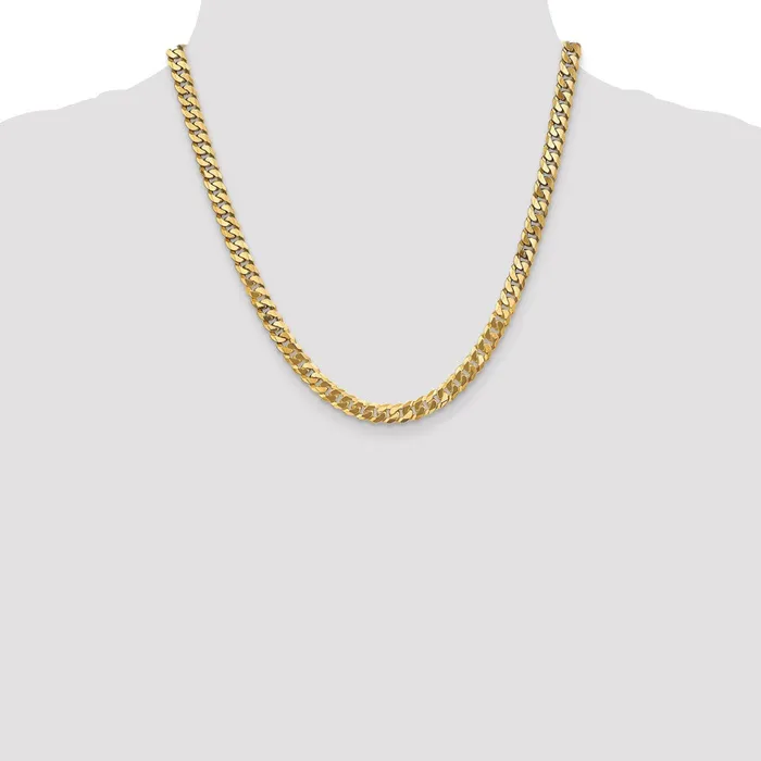 MDS Necklaces Solid 14K Yellow Gold 20 inch 625mm Flat Beveled Curb with Lobster Clasp Chain Necklace MDS Necklaces Solid 14K Yellow Gold 20 inch 625mm Flat Beveled Curb with Lobster Clasp Chain Necklace