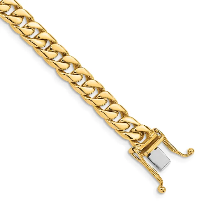 MDS Necklaces Solid 14K Yellow Gold 22 inch 68mm Hand Polished Flat Beveled Curb Link with Box Catch Clasp Chain Necklace MDS Necklaces Solid 14K Yellow Gold 22 inch 68mm Hand Polished Flat Beveled Curb Link with Box Catch Clasp Chain Necklace