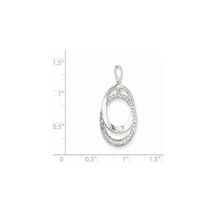 Necklaces 14K White Gold Diamond Oval Pendant Goldiacom
