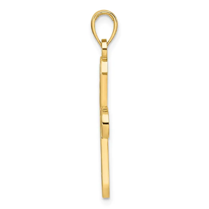 Necklaces 14k Yellow Gold Polished Fancy Teardrop Cross Pendant Goldia