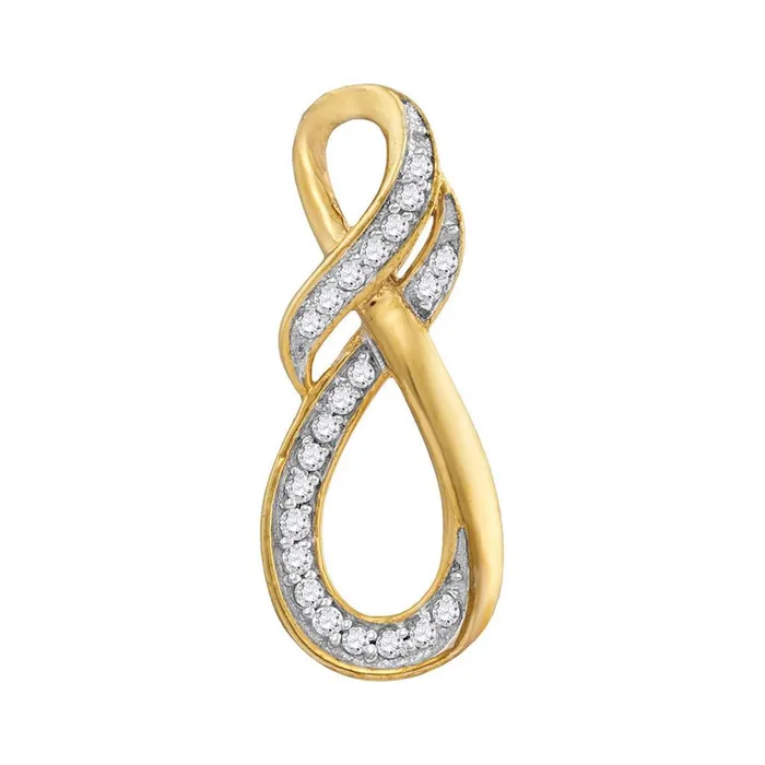 Necklaces gndatlanta 10k Yellow Gold Round Diamond Twist Fashion Pendant 110 Cttw