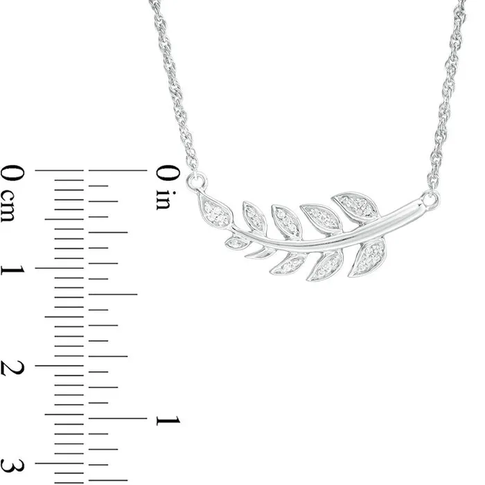 Necklaces Goldia 007 CT TW Natural Diamond Vine Necklace in Sterling Silver Necklaces Goldia 007 CT TW Natural Diamond Vine Necklace in Sterling Silver