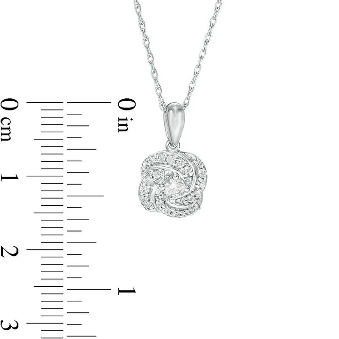 Necklaces Goldia 025 CT TW Natural Diamond Swirl Pendant in 10K White Gold Necklaces Goldia 025 CT TW Natural Diamond Swirl Pendant in 10K White Gold