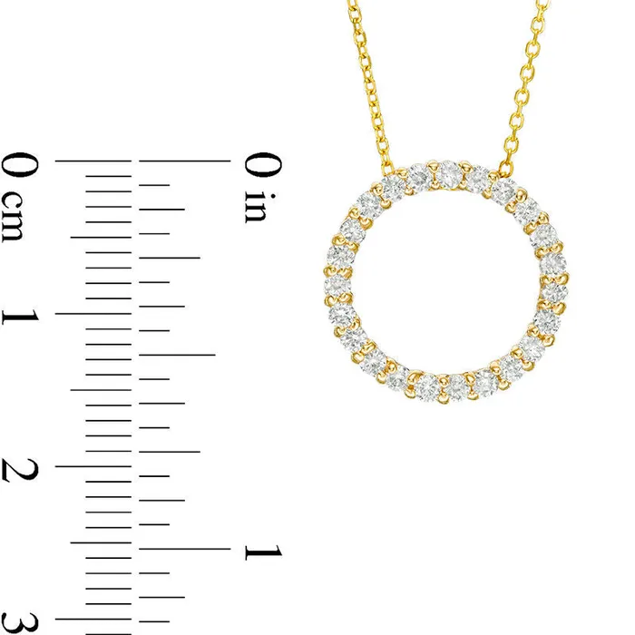 Necklaces Goldia 05 CT TW Certified Natural Diamond Circle Pendant in 14K Gold HI1 Necklaces Goldia 05 CT TW Certified Natural Diamond Circle Pendant in 14K Gold HI1