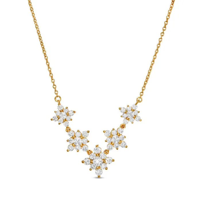 Necklaces Goldia 1 CT TW PrincessCut Natural Diamond Shadow Frame Five Stone Necklace in 10K Yellow Gold Necklaces Goldia 1 CT TW PrincessCut Natural Diamond Shadow Frame Five Stone Necklace in 10K Yellow Gold