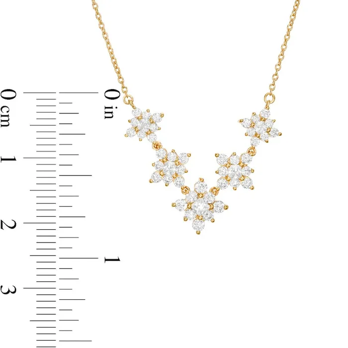 Necklaces Goldia 1 CT TW PrincessCut Natural Diamond Shadow Frame Five Stone Necklace in 10K Yellow Gold Necklaces Goldia 1 CT TW PrincessCut Natural Diamond Shadow Frame Five Stone Necklace in 10K Yellow Gold
