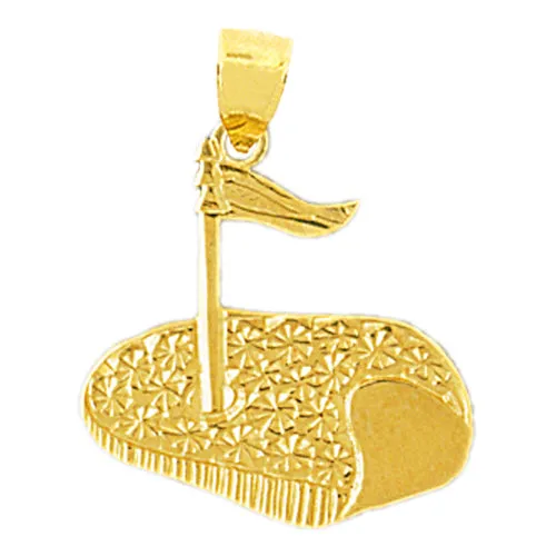Necklaces Goldia 14K Gold Golf Green and Flag Pendant