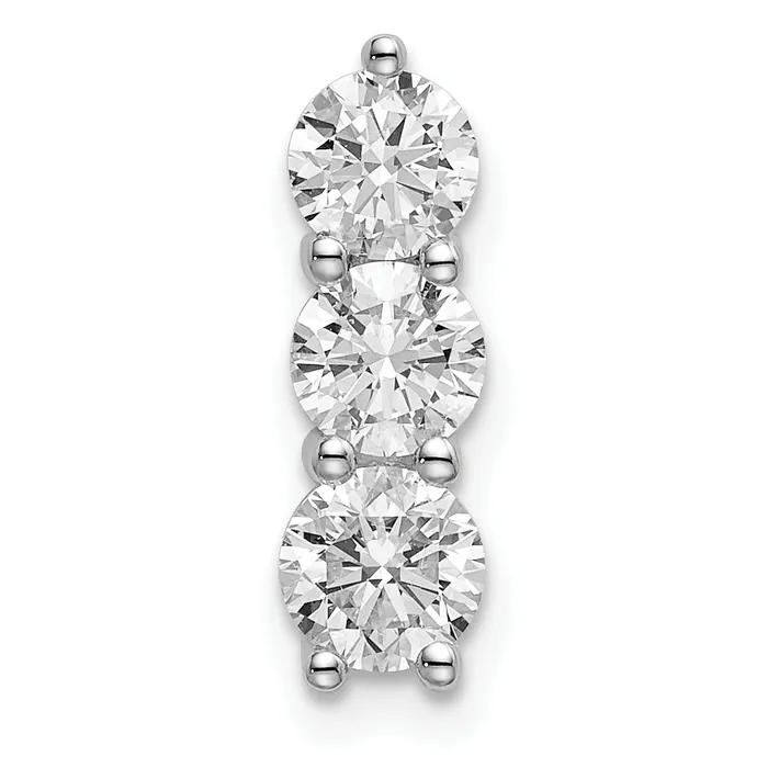 Necklaces Goldia 14k White Gold 1 Ct Lab Grown Diamond VSSI G Three Stone Chain Slide Pendant Necklaces Goldia 14k White Gold 1 Ct Lab Grown Diamond VSSI G Three Stone Chain Slide Pendant