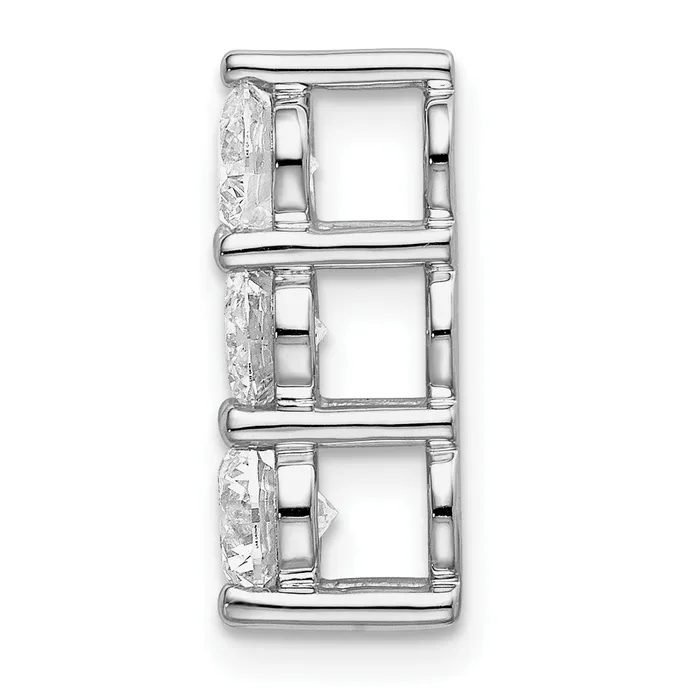 Necklaces Goldia 14k White Gold 1 Ct Lab Grown Diamond VSSI G Three Stone Chain Slide Pendant