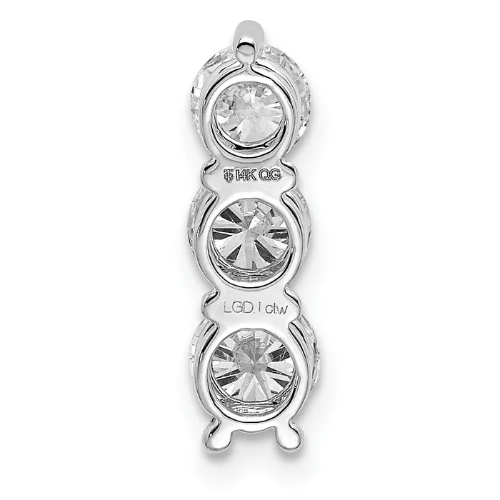 Necklaces Goldia 14k White Gold 1 Ct Lab Grown Diamond VSSI G Three Stone Chain Slide Pendant