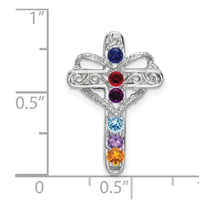 Necklaces Goldia 14k White Gold Synthetic Mothers Cross Pendant