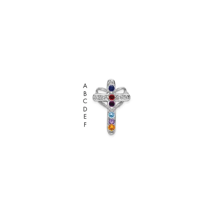 Necklaces Goldia 14k White Gold Synthetic Mothers Cross Pendant