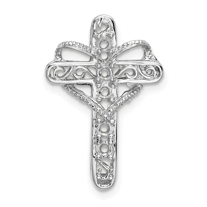 Necklaces Goldia 14k White Gold Synthetic Mothers Cross Pendant