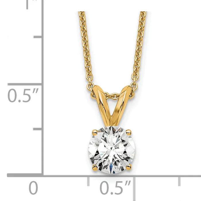 Necklaces Goldia 14k Yellow Gold 12 Ct Lab Grown Diamond VSSI G Round Four Prong 18 inch Solitaire Pendant Necklace