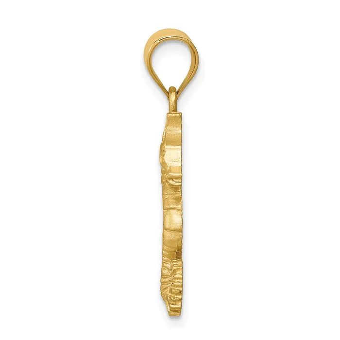 Necklaces Goldia 14k Yellow Gold Brushed Diamondcut Seahorse Pendant